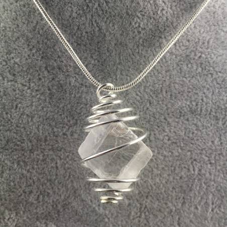 Ciondolo CALCITE GREZZA SPATO D'ISLANDA - VERGINE SAGITTARIO Spirale Argento-3