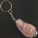 Porte-clés Quartz Rose Brute Fabriqué à la main Spirale Plaqué Argent-2