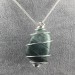 Ciondolo GIADA AFRICANA Montata Artigianalmente Spirale Placcata Argento Collana-1