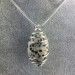 Colgante JASPE DÁLMATA DALMATINA - ARIES Zodiaco Espiral Plata Collar A+-1