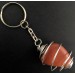 SUN STONE Red Sand Tumbled Stone Keychain Keyring - LEO SCORPIO Zodiac Silver A+-1