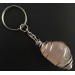 Pink Chalcedony Rose Keychain Keyring - GEMINI SAGITTARIUS Zodiac Plated Silver A+-1