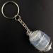 Portachiavi CELESTITE CELESTINA - GEMELLI ACQUARIO Spirale Placcata Argento A+-2