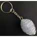 Portachiavi CELESTITE CELESTINA - GEMELLI ACQUARIO Spirale Placcata Argento A+-3