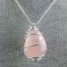 Ciondolo CELCEDONIO ROSA Montato Artigianalmente Spirale Placcata Argento A+-1