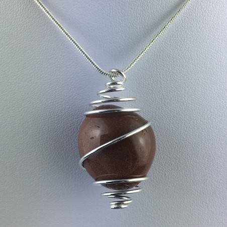 Red Sun Stone Pendant Tumbled Stone - LEO SCORPIO Zodiac Silver A+-2
