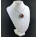 Red Sun Stone Pendant Tumbled Stone - LEO SCORPIO Zodiac Silver A+-3