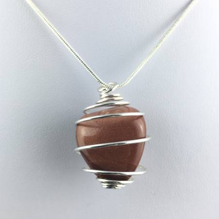 Red Sun Stone Pendant Tumbled Stone - LEO SCORPIO Zodiac Silver A+-4
