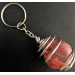 Rainbow JASPER  Keychain Keyring Hand Made on Silver Plated Spiral-2