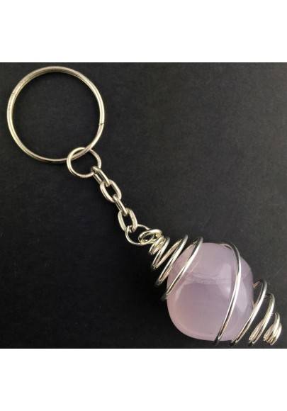 Porte-clés Jade LAVANDE - TAUREAU Zodeaco Spirale Plaqué Argent Collier A+-1
