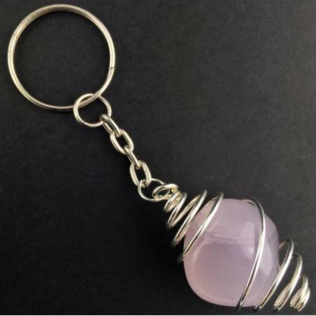 Porte-clés Jade LAVANDE - TAUREAU Zodeaco Spirale Plaqué Argent Collier A+-1