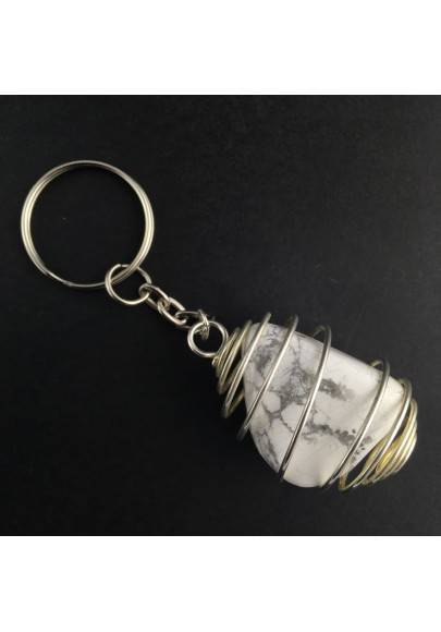 HOWLITE Keychain Keyring - SCORPIO Zodiac SILVER Plated Spiral Necklace-1