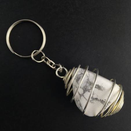 HOWLITE Keychain Keyring - SCORPIO Zodiac SILVER Plated Spiral Necklace-1