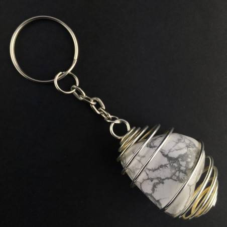 HOWLITE Keychain Keyring - SCORPIO Zodiac SILVER Plated Spiral Necklace-2