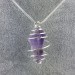 Pendant Point In AMETHYST - SAGITTARIUS Zodiac Silver Plated Spiral A+-1