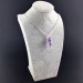 Pendant Point In AMETHYST - SAGITTARIUS Zodiac Silver Plated Spiral A+-2