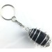 Portachiavi SHUNGHITE Montata Artigianalmente Spirale Placcata Argento Collana-2
