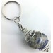 Portachiavi SODALITE BRASILE Montata Artigianalmente Spirale Placcata Argento A+-1