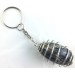 Portachiavi SODALITE BRASILE Montata Artigianalmente Spirale Placcata Argento A+-2