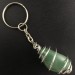 Green Aventurine Keychain Keyring - TAURUS SAGITTARIUS CANCER SILVER Plated Spiral A+-1