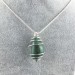 Ciondolo AVVENTURINA VERDE Montata Artigianalmente Spirale Placcata Argento A+-1