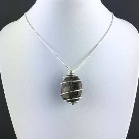 Ciondolo BRONZITE Montata Artigianalmente Spirale Placcata Argento A+-2