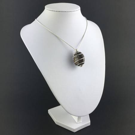 Ciondolo BRONZITE Montata Artigianalmente Spirale Placcata Argento A+-3