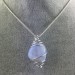 Ciondolo CALCEDONIO BLU Montata Artigianalmente Spirale Placcata Argento A+-1