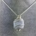 Ciondolo CALCEDONIO BLU Montata Artigianalmente Spirale Placcata Argento A+-4
