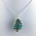 Precious Polished ARIZONA TURQUOISE Pendant Hand Made on Silver Plated Spiral A+-1
