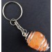 CARNELIAN Tumbled Stone Keychain Keyring Hand Made on Silver Plated Spiral Gift Idea A+-1
