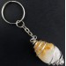 CITRINE Quartz Tumbled Keychain Keyring Hand Made on Silver Plated Spiral A+-1