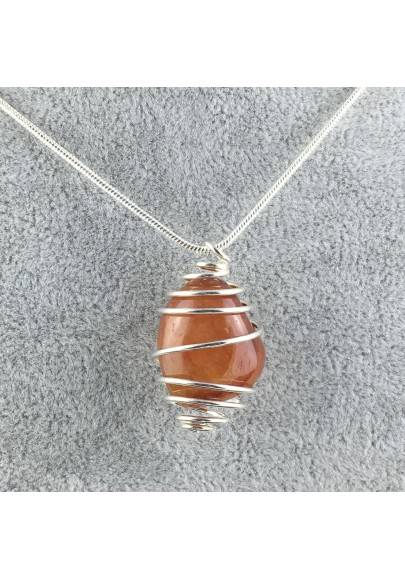 Pendant in CARNELIAN - LEO CANCER TAURUS Zodiac Silver Plated Spiral A+-1