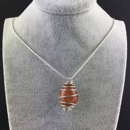 Pendant in CARNELIAN - LEO CANCER TAURUS Zodiac Silver Plated Spiral A+-2