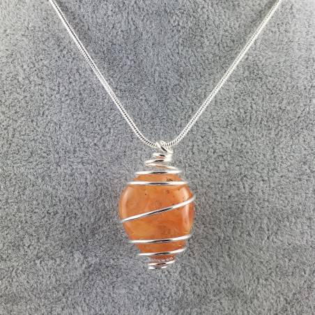 Pendant in CARNELIAN - LEO CANCER TAURUS Zodiac Silver Plated Spiral A+-4
