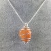 Pendant in CARNELIAN - LEO CANCER TAURUS Zodiac Silver Plated Spiral A+-4