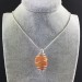 Pendant in CARNELIAN - LEO CANCER TAURUS Zodiac Silver Plated Spiral A+-5