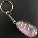 Portachiavi FLUORITE MISTA Montata Artigianalmente Spirale Placcata Argento A+-2