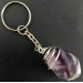 Portachiavi FLUORITE MISTA Montata Artigianalmente Spirale Placcata Argento A+-1