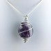 Ciondolo FLUORITE MISTA Montato Artigianalmente Spirale Placcata Argento Collana-1