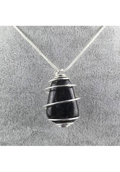 ASTROPHYLLITE Handmade Pendant Silver in Plated Spiral Necklace Minerals Chakra-1