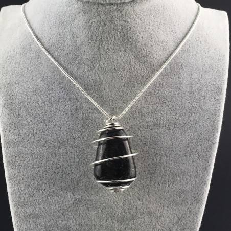 ASTROPHYLLITE Handmade Pendant Silver in Plated Spiral Necklace Minerals Chakra-2