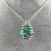 Ciondolo CRISOCOLLA GRANDE - SAGITTARIO Zodiaco Spirale Placcata Argento Collana-1