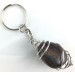 Llavero Iron Tiger, ojo de tigre ferroso artesanal, espiral de plata-2