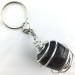 Black OBSIDIAN Keychain Tumbled Stone eyring Handmade Silver Plated Spiral A+-1
