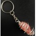 HEMATOID QUARTZ Tumbled Stone Keychain Keyring Handmade Silver Plated Spiral A+-1