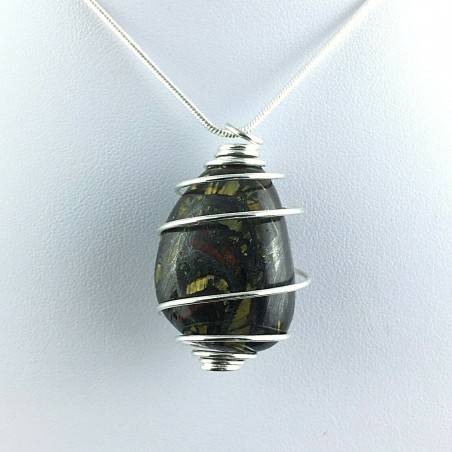 Pendentif ŒIL de FER Oeil du Tigre - LION Zodeaco Argent Cadeau A+-1