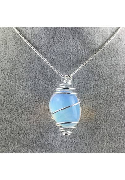 Pendentif OPALE - CAPRICORNE ÉQUILIBRE Zodeaco Spirale Plaqué Argent Cadeau-1