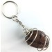 CHIASTOLITE Tumbled Stone Keychain Keyring - LIBRA GEMINI SILVER Plated Spiral A+-1