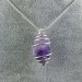 Dogtooth AMETHYST Hand Made Pendant on Silver Plated Spiral A+-1